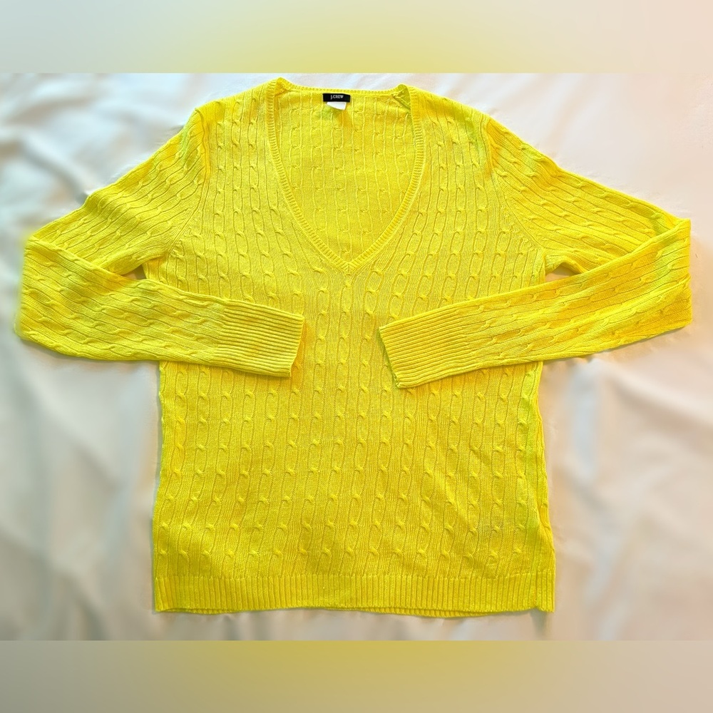 J. Crew Bright Yellow V-Neck Sweater 🌼